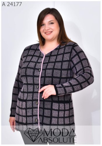 Жіноча кофта зі штучної альпаки на гудзиках А 24177